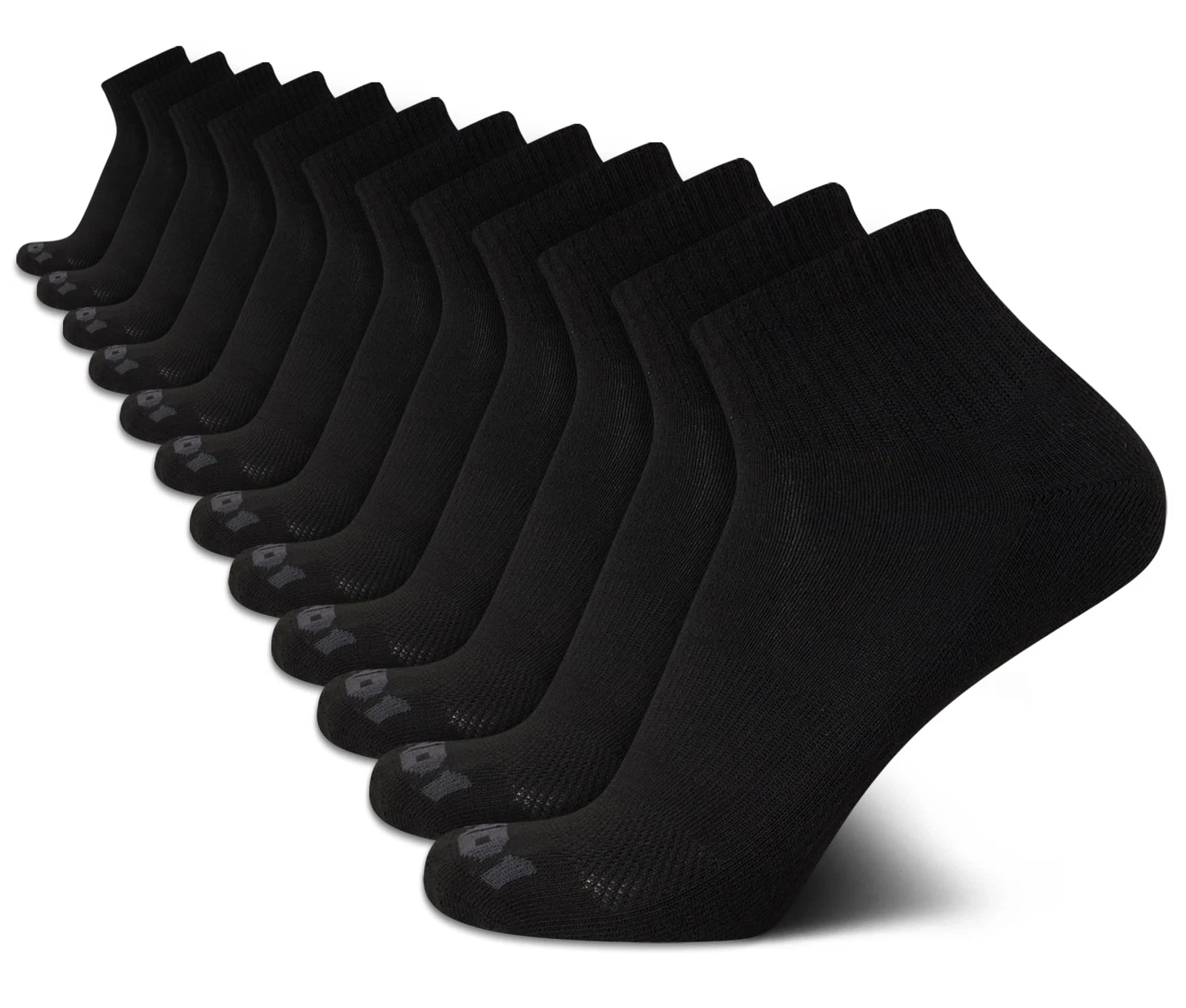Men's Quarter Socks - 12 Pack Cushioned Athletic Ankle Socks for Men - Perfor...