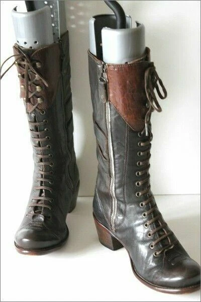 Botas con cordones IKKS Mi marrón oscuro forradas de cuero T 37 TBE Foto 2 de 4