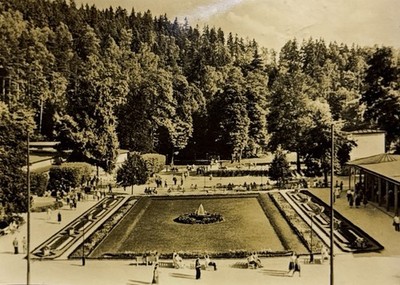 Postcard postcard-Staatsbad Bad Elster-view of the bathing place