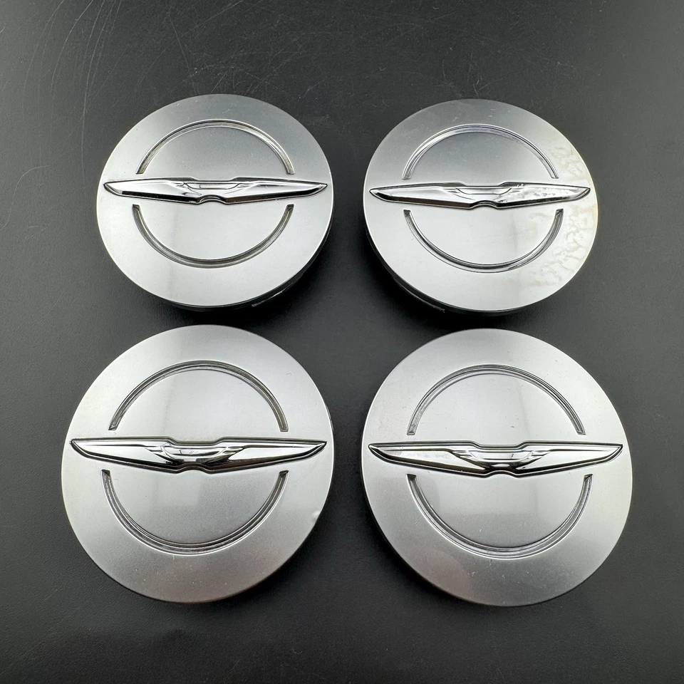 SET OF 4 CHRYSLER 200 300 PACIFICA VOYAGER T&C CENTER CAPS 2018-25 SILVER - Image 2 of 4
