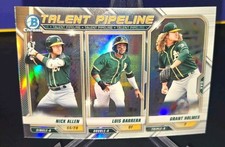 2021 Bowman Chrome TP-OAK Nick  Allen/Grant Holmes/Luis Barrera Talent Pipeline 
