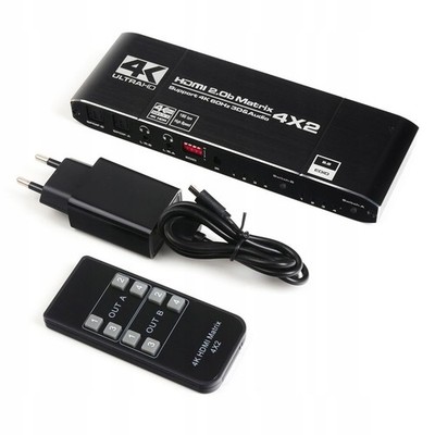 HDMI Matrix 4x2 4K Switcher Splitter Toslink Kopfhörer