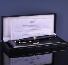 FINE MONT BLANC MEISTERSTUCK SOLITAIRE DOUE BLACK GOLD ROLLERBALL 1631 PEN & BOX