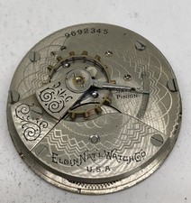 Vintage 1903 Elgin 207 7J 18s Pocket Watch Movement *Is Running*