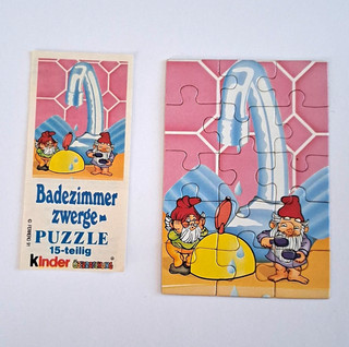 Ü Ei Puzzle "Die Badezimmerzwerge" D 1991 o.l. mit Beipackzettel