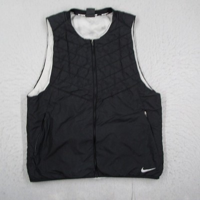 Nike AeroLayer Running Vest Mens Large Black Full Zip Puffer DJ0533-010