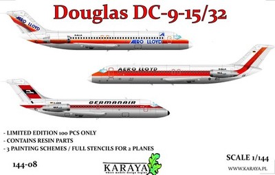 Karaya 144-08 1/144 Douglas DC-9-15/32  Aero Lloyd/Germania Air plastic kit
