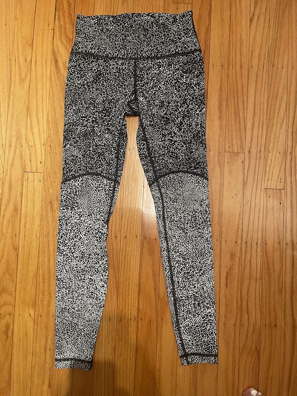 lululemon Black & Cream Animal-Print Leggings