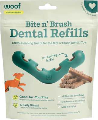 - Bite n' Brush Refills Treats for the Dog Toothbrush Toy - Scrub Plaque and Tar