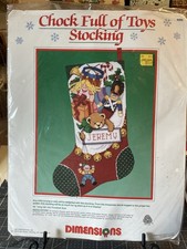 Dimensions Needlepoint Christmas Kit 9066 “Chock Full Of Toys Stocking” 1989