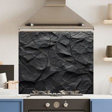 Image of Premium Various Sizes Abstract Black 6mm Glass Toughened Kitchen Splashback