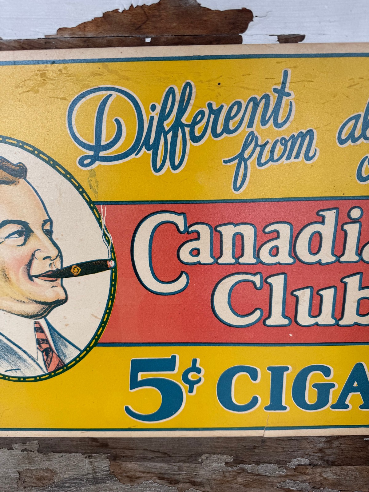 Vintage Cigar Sign Canadian Club Card Stock Great Graphics