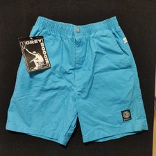 Morey Boogie Shorts New Vintage 1980's Surfer Pants Size S Teal