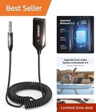 Compact 3.5mm Bluetooth Receiver for Car - USB Plug-and-Play Adapter with Mic