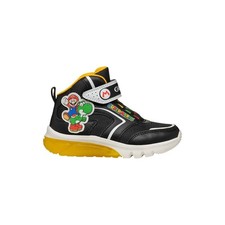GEOX - SCARPA ALTA BAMBINO IN ECOPELLE E TESSUTO J46LBJ BLACK/YELLOW SUPERMARIO