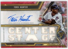 Torii Hunter 2020 Topps Triple Threads Red Jersey Autograph Card #TTAR-THU2 1/1
