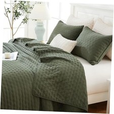 Green Quilt Bedding Set with Pillow King/Cal King 108"x96" Ultrasonic Green