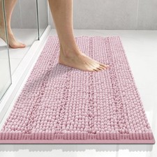 24x17 Inch Chenille Bath Mat NonSlip UltraAbsorbent Washable Bathroom Rug
