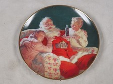 Franklin Mint"A Toast For Santa" Coca Cola Decorative Plate-8 Inches-with Hanger