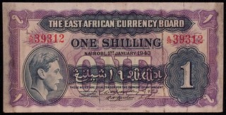Ostafrika 1 Schilling 1943 König Georg VI P 27 (N2406) BA La
