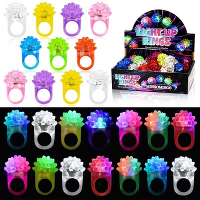 25 Pack Light Up Easter Egg Fillers - Glow Rings, 3-Mode LED Party Favors for Ki
