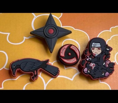 CROCS x NARUTO Itachi Ghibli 4Pc Set, Rare, Used, Official Collab,