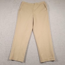 Alfred Dunner Pants Womens 10 Beige Straight Leg Pull On Pockets Stretch Comfort
