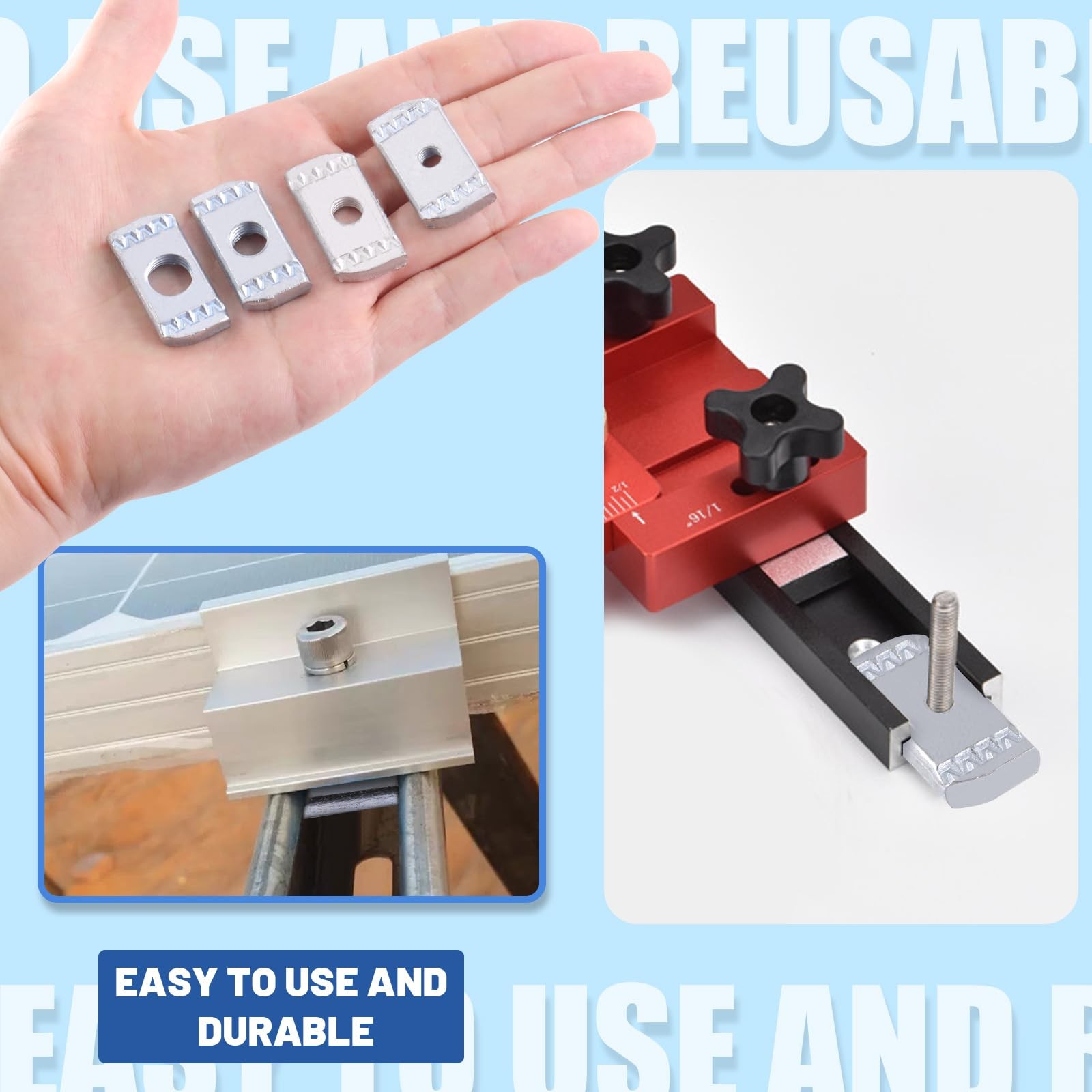 40Pcs Strut Channel Nuts Set, M6 M8 M10 M12 No Spring Thickened Nuts with Zin...