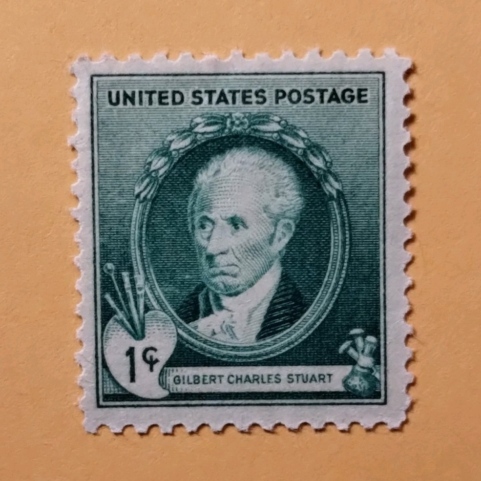Gilbert Charles Stuart 1 Cent U.S. Stamp Green Mint No Gum 1931-1940