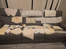 Massive vintage doilies linens Crochet, Hankies, Runners, Needlepoint Etc.