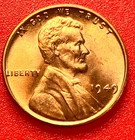 1949-P Lincoln Wheat Cent Penny GEM RED BU From an Original Bank Roll