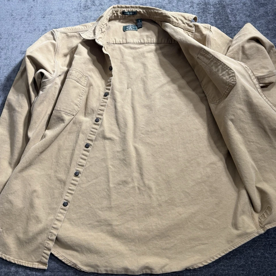 GH 贝斯衬衫男式 XLarge 棕褐色工作服户外辛勤服务法兰绒重量级 — 第 3/4 张图片