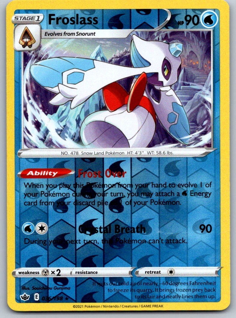 Froslass 036/198 Rare Chilling Reign Pokemon Reverse Holo Near Mint