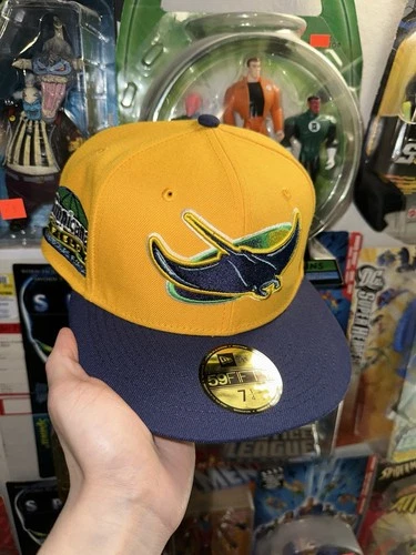 Hat club Tampa Bay Rays Tropicana Field Patch Aqua Gold Fitted Size 7 1/4