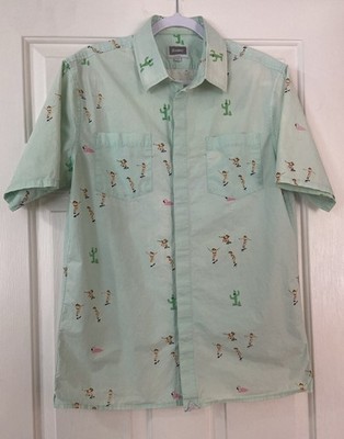 Altamont Shirt Skateboards L FADED Mint Green Skaters Flamingo 
