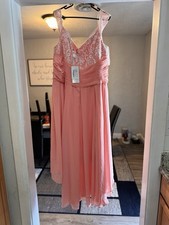 JJHouse Dress - Coral Pink US26W Model 198678