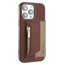 For iPhone 16 Pro Max 15 14 13 12 11 XR gorgeous zipper split wallet phone case