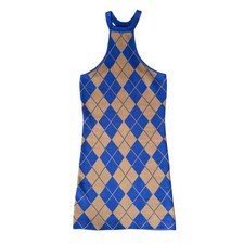 Urban Outfitters Mini Dress Sweater Argyle Preppy Academia Plaid Tank Dress