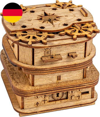 Idventure Cluebox - Davy Jones Locker - Escape Room Spiel - 3D Holzpuzzle - Geld