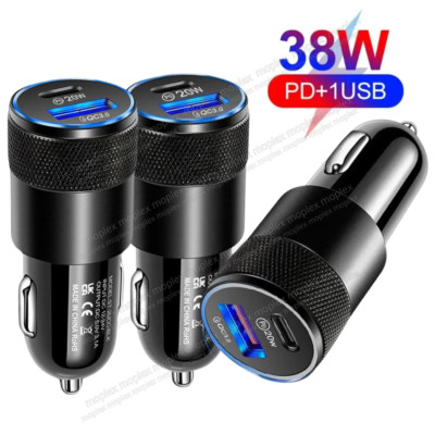 Fast Charger QC3.0 USB PD 38W Power Adapter Cube For iPhone 15 13 12 11 XR 8 7 6