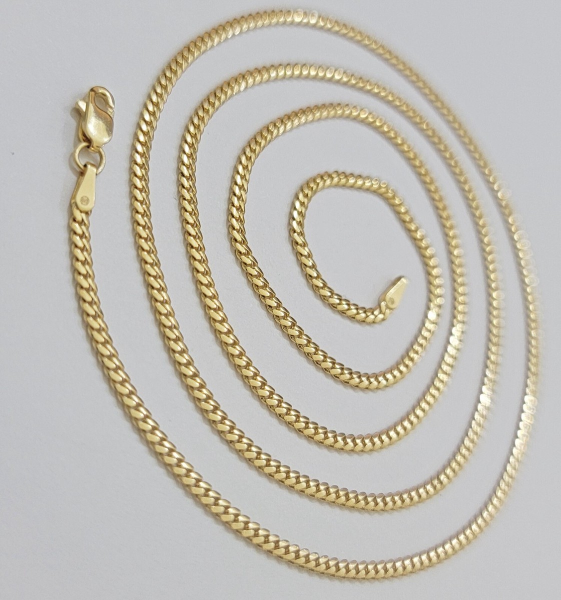 Solid 18k Gold Necklace Chain Miami Cuban Link 2.5mm 22 Inch Real