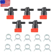5 pcs 1/4" Inline Fuel Shut Off Valve Shut Off For John Deere AM107340 AM36141