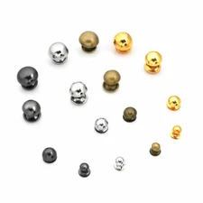 100/200pcs Mushroom Double Cap Rivet 4mm~10mm Round Stud DIY Punk Leather Craft