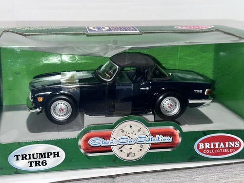 Coche diecast raro escala 1/18 Triumph Tr6 negro Gran Bretaña/ERTL # 7898 SIN USAR, EN CAJA - Imagen 5 de 15