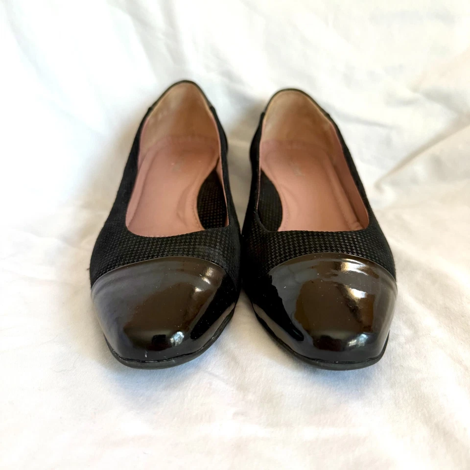 BEAUTIFEEL Women's Rebecca Heels Black Patent Herringbone Leather Cap Toe EU 38 - Image 2 of 4