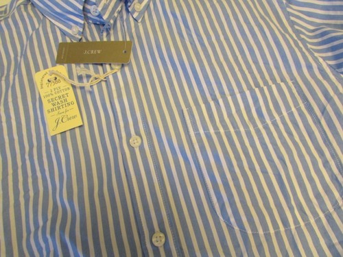 NWT AUTHENTIC J.CREW SECRET WASH SHIRT IN MEDIUM STRIPE / Size XS - Foto 7 di 12