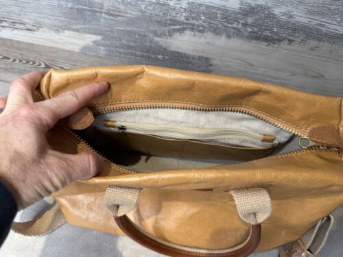 UASHMAMA ROMA SMALL WEEKENDER DAY BAG GEBRAUCHT PAPIERTÜTE CAMEL MADE IN ITALY - Bild 6 von 9