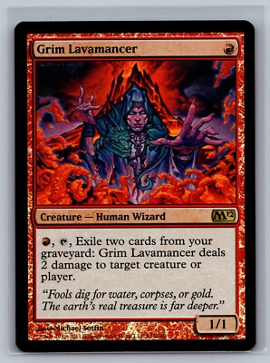 Magic The Gathering Magic 2012 Grim Lavamancer #145/249 Foil MTG