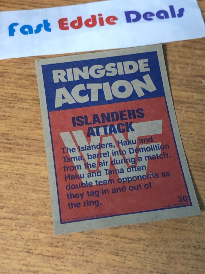 1987 TOPPS WRESTLING WWE WWF DEMOLITION AX AND SMASH VS THE ISLANDERS CARD 30 - Image 2 of 2