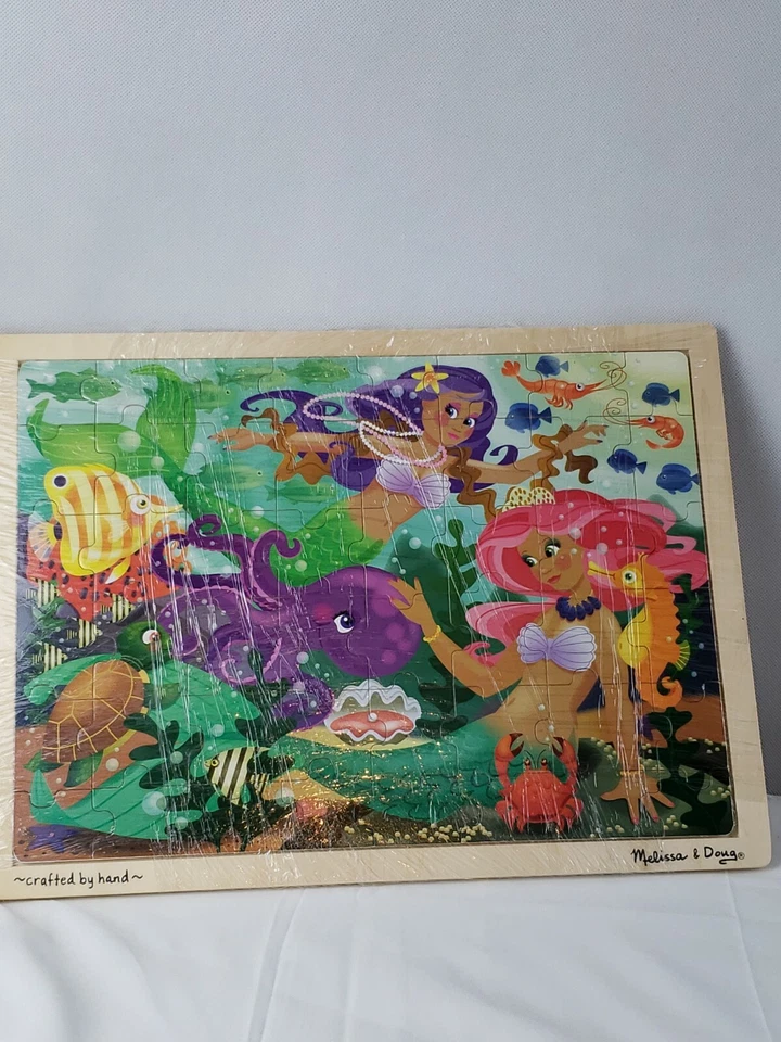 Melissa & Doug Fresh Start Mermaid Fantasea Wooden Jigsaw Puzzle 48 Pieces - Image 2 of 4